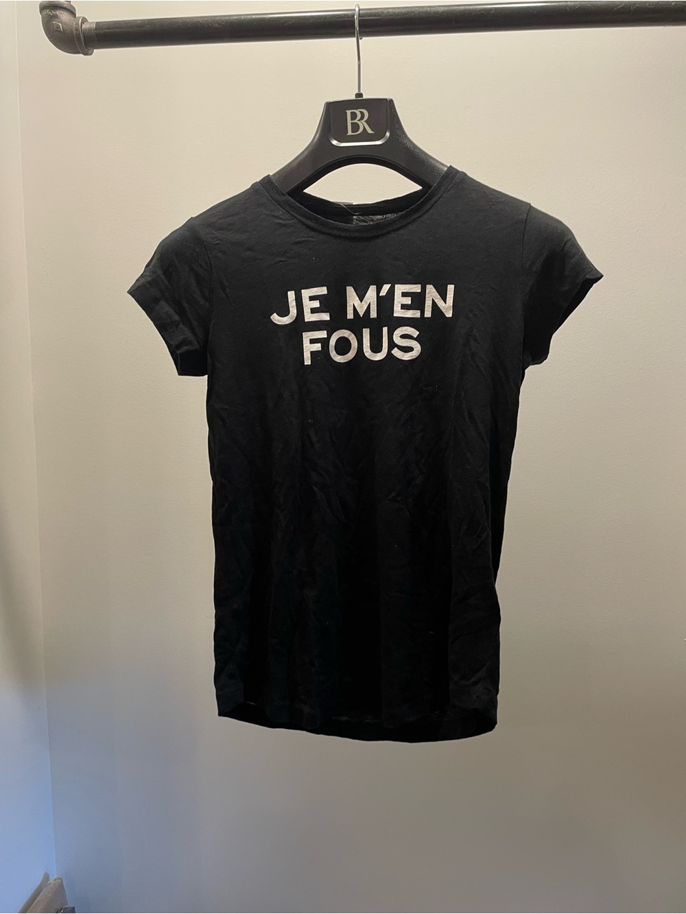 Zadig & Voltaire Black 'JE M'EN FOUS' Graphic Tee